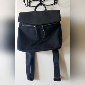 Botkier Mini Backpack Purse New York Trigger Nylon Faux Leather Black